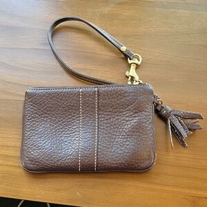Coach Brown Leather Wristlet